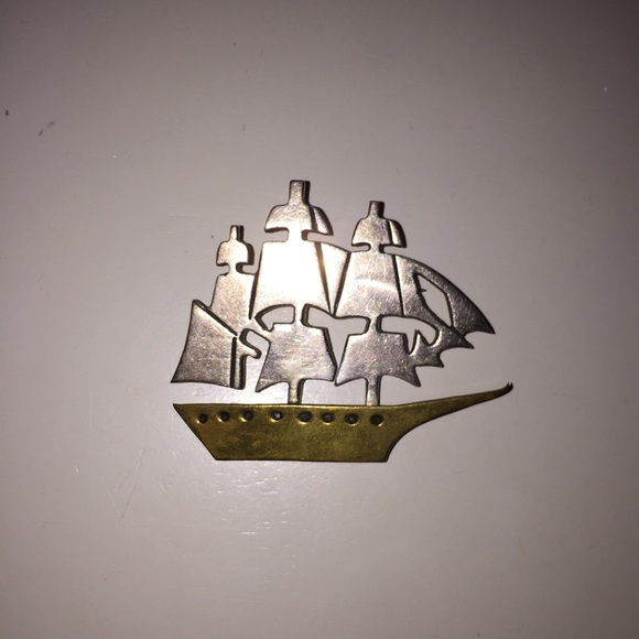mexican silver Jewelry - RARE mexican silver schooner pin mexican silver Jewelry - RARE mexican silver schooner pin